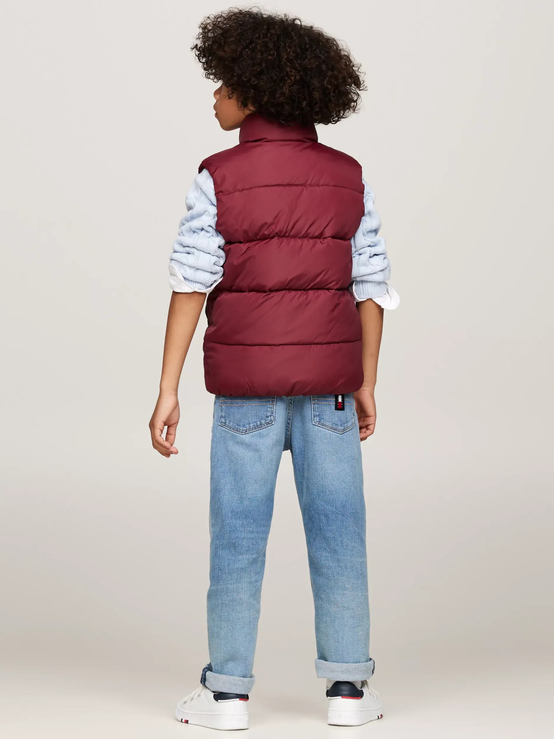 Kurtki*Tommy Hilfiger Luźny Ocieplany Bezrękawnik DEEP ROUGE
