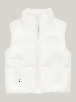 Kurtki I Płaszcze*Tommy Hilfiger Luźny Puchowy Bezrękawnik ANCIENT WHITE