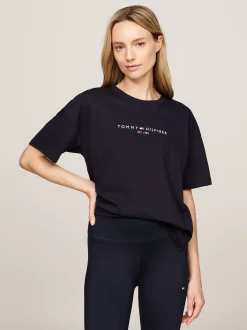 T-Shirty*Tommy Hilfiger Luźny Sportowy T-shirt TH Cool DESERT SKY
