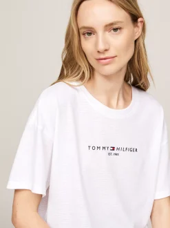 T-Shirty*Tommy Hilfiger Luźny Sportowy T-shirt TH Cool TH OPTIC WHITE