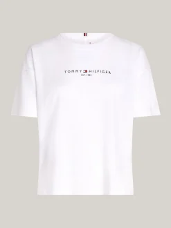 T-Shirty*Tommy Hilfiger Luźny Sportowy T-shirt TH Cool TH OPTIC WHITE