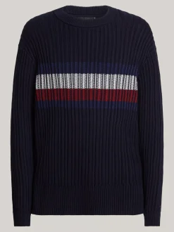 Swetry Z Okrągłym Dekoltem|Swetry*Tommy Hilfiger Luźny Sweter O Grubym Splocie DESERT SKY