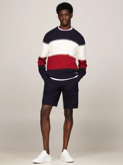 Swetry Z Okrągłym Dekoltem|Swetry*Tommy Hilfiger Luźny Sweter W Kolorowe Pasy DESERT SKY / MULTI