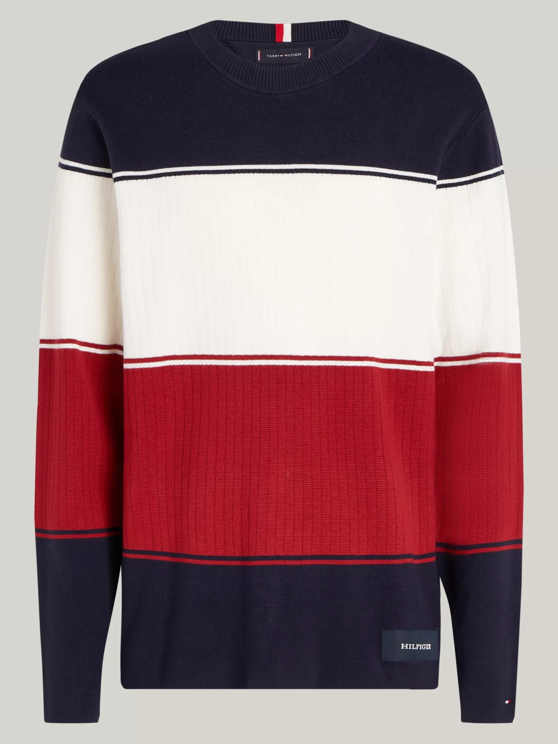 Swetry Z Okrągłym Dekoltem|Swetry*Tommy Hilfiger Luźny Sweter W Kolorowe Pasy DESERT SKY / MULTI