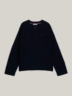 Swetry Z Okrągłym Dekoltem|Swetry*Tommy Hilfiger Luźny Sweter Z Kolekcji Adaptive DESERT SKY