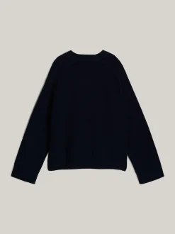 Swetry Z Okrągłym Dekoltem|Swetry*Tommy Hilfiger Luźny Sweter Z Kolekcji Adaptive DESERT SKY