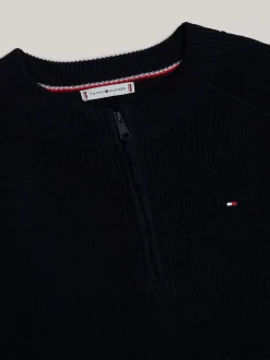 Swetry Z Okrągłym Dekoltem|Swetry*Tommy Hilfiger Luźny Sweter Z Kolekcji Adaptive DESERT SKY