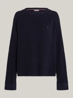 Swetry Z Okrągłym Dekoltem|Swetry*Tommy Hilfiger Luźny Sweter Z Raglanowymi Rękawami DESERT SKY