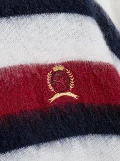 Swetry Z Okrągłym Dekoltem|Swetry*Tommy Hilfiger Luźny Sweter Z Wełną Alpaki I Emblematem ROUGE STRIPE