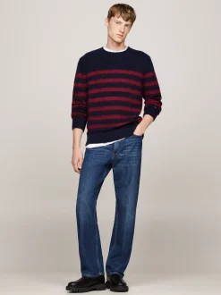 Swetry Z Okrągłym Dekoltem|Swetry*Tommy Hilfiger Luźny Sweter Z Wełną Z Alpaki DESERT SKY/ ROUGE