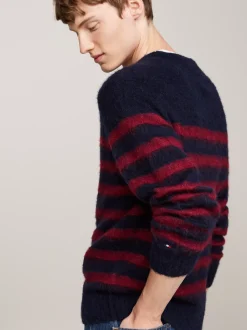 Swetry Z Okrągłym Dekoltem|Swetry*Tommy Hilfiger Luźny Sweter Z Wełną Z Alpaki DESERT SKY/ ROUGE