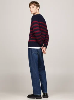 Swetry Z Okrągłym Dekoltem|Swetry*Tommy Hilfiger Luźny Sweter Z Wełną Z Alpaki DESERT SKY/ ROUGE