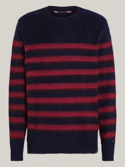 Swetry Z Okrągłym Dekoltem|Swetry*Tommy Hilfiger Luźny Sweter Z Wełną Z Alpaki DESERT SKY/ ROUGE