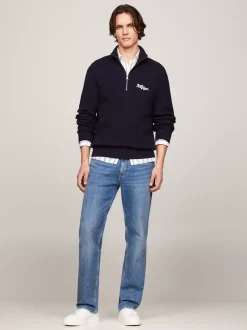 Sweter Z Zamkiem|Swetry*Tommy Hilfiger Luźny Sweter Z Zamkiem Do Połowy Długości DESERT SKY