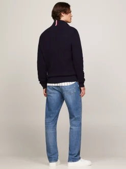 Sweter Z Zamkiem|Swetry*Tommy Hilfiger Luźny Sweter Z Zamkiem Do Połowy Długości DESERT SKY