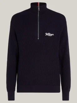 Sweter Z Zamkiem|Swetry*Tommy Hilfiger Luźny Sweter Z Zamkiem Do Połowy Długości DESERT SKY
