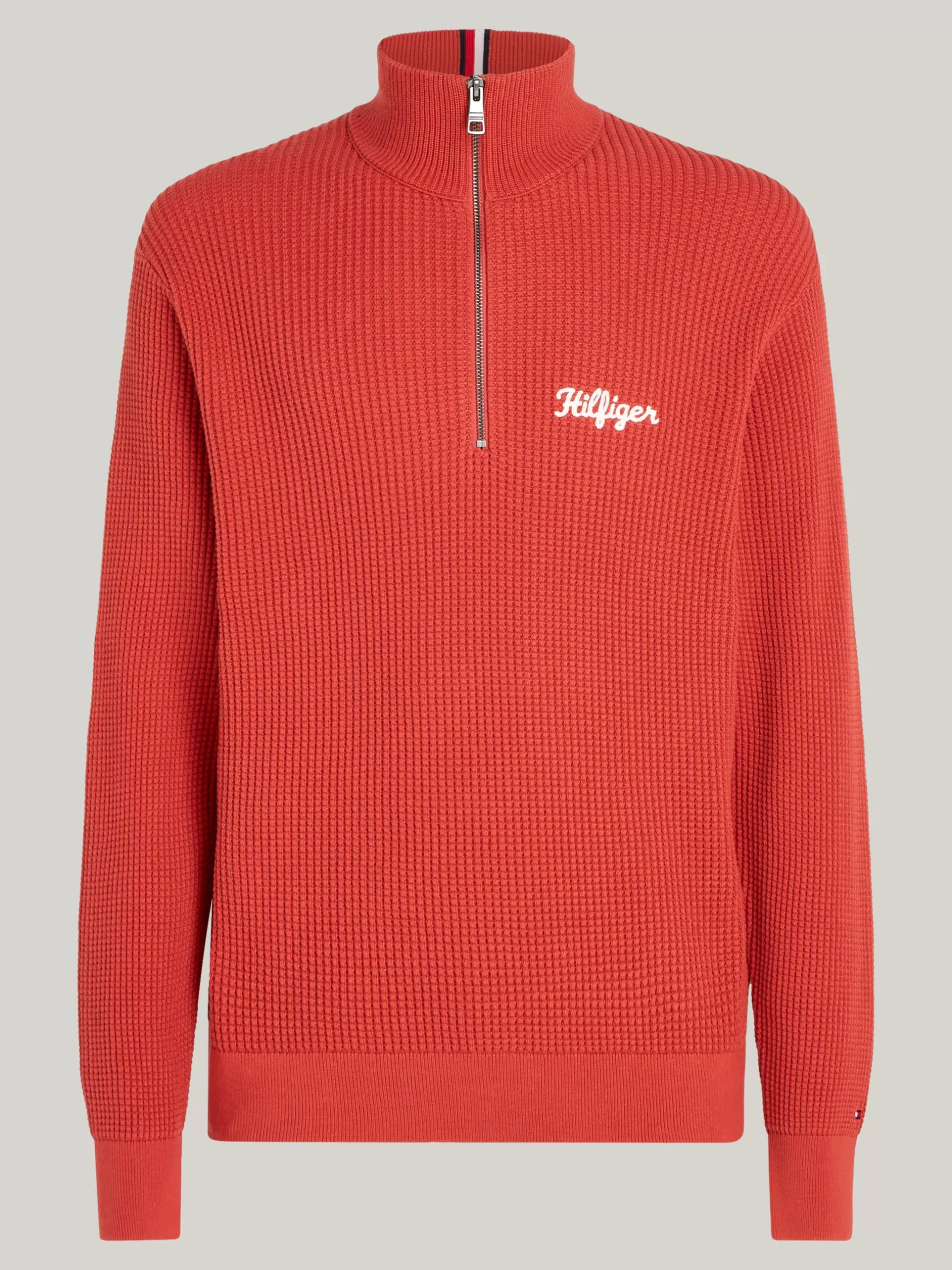 Sweter Z Zamkiem|Swetry*Tommy Hilfiger Luźny Sweter Z Zamkiem Do Połowy Długości TERRA RED