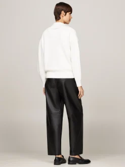 Swetry|Dzianina*Tommy Hilfiger Luźny Sweter Z Zamkiem Do Połowy Długości IVORY PETAL