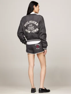 Bluzy Dresowe & Z Kapturem*Tommy Hilfiger Luźny Sweter Z Zapięciem Na Zamek I Logo MEDIUM GREY HEATHER