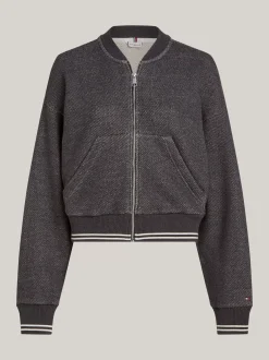 Bluzy Dresowe & Z Kapturem*Tommy Hilfiger Luźny Sweter Z Zapięciem Na Zamek I Logo MEDIUM GREY HEATHER