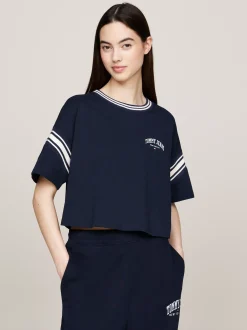 T-Shirty*Tommy Hilfiger Luźny T-shirt W Stylu Varsity DARK NIGHT NAVY