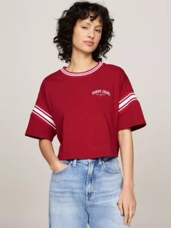 T-Shirty*Tommy Hilfiger Luźny T-shirt W Stylu Varsity REGATTA RED