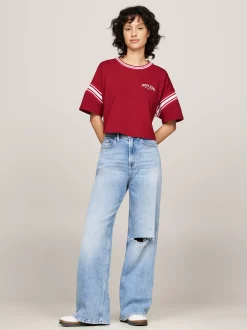 T-Shirty*Tommy Hilfiger Luźny T-shirt W Stylu Varsity REGATTA RED