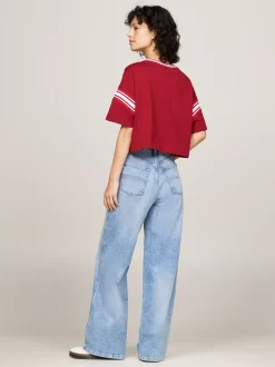 T-Shirty*Tommy Hilfiger Luźny T-shirt W Stylu Varsity REGATTA RED