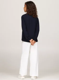 Topy I T-Shirty*Tommy Hilfiger Luźny T-shirt Z Długim Rękawem DESERT SKY