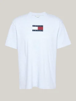 T-Shirty*Tommy Hilfiger Luźny T-shirt Z Melanżowej Dzianiny VESSEL BLUE MELANGE