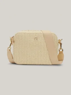 Torebki Na Pasku*Tommy Hilfiger Mała Słomkowa Torebka City Na Ramię NATURAL RAFFIA