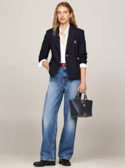 Torebki Tote*Tommy Hilfiger Mała Torba Typu Tote Corporate Z Monogramem SPACE BLUE