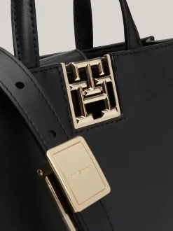 Torebki Tote*Tommy Hilfiger Mała Torba Typu Tote Z Paskiem Na Ramię BLACK
