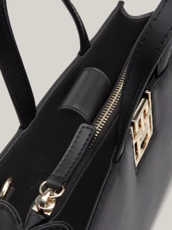 Torebki Tote*Tommy Hilfiger Mała Torba Typu Tote Z Paskiem Na Ramię BLACK