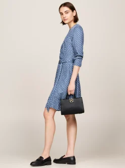 Torebki Tote*Tommy Hilfiger Mała Torba Typu Tote Z Paskiem Na Ramię BLACK