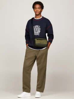 Torebki Na Pasku*Tommy Hilfiger Mała Torba Z Logo Hilfiger Monotype UTILITY OLIVE
