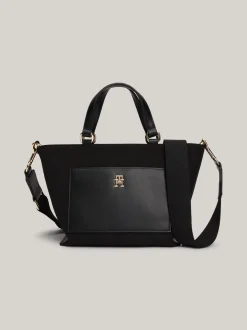 Torebki Tote*Tommy Hilfiger Mała Torebka Typu Tote Z Kieszenią BLACK