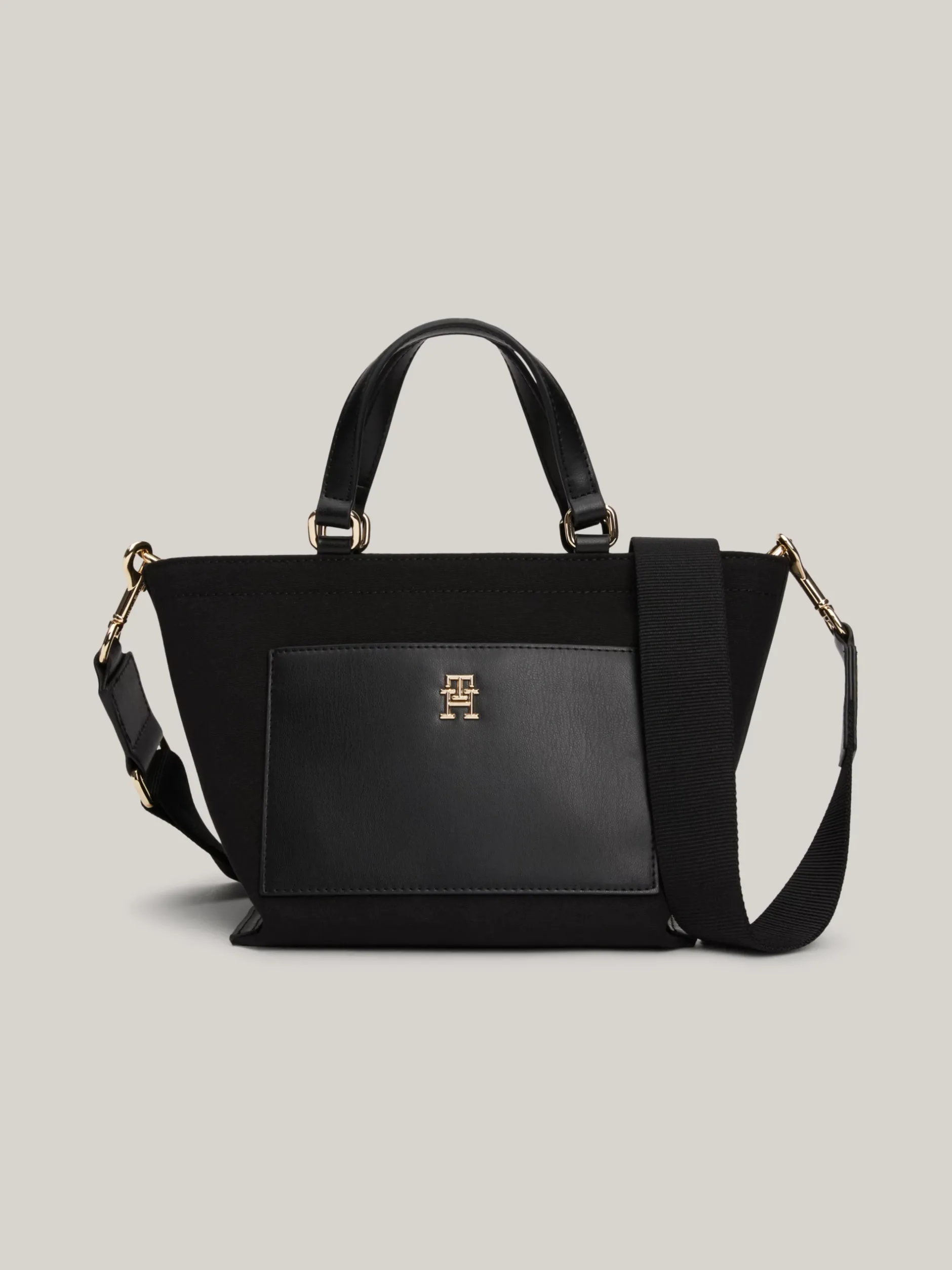 Torebki Tote*Tommy Hilfiger Mała Torebka Typu Tote Z Kieszenią BLACK
