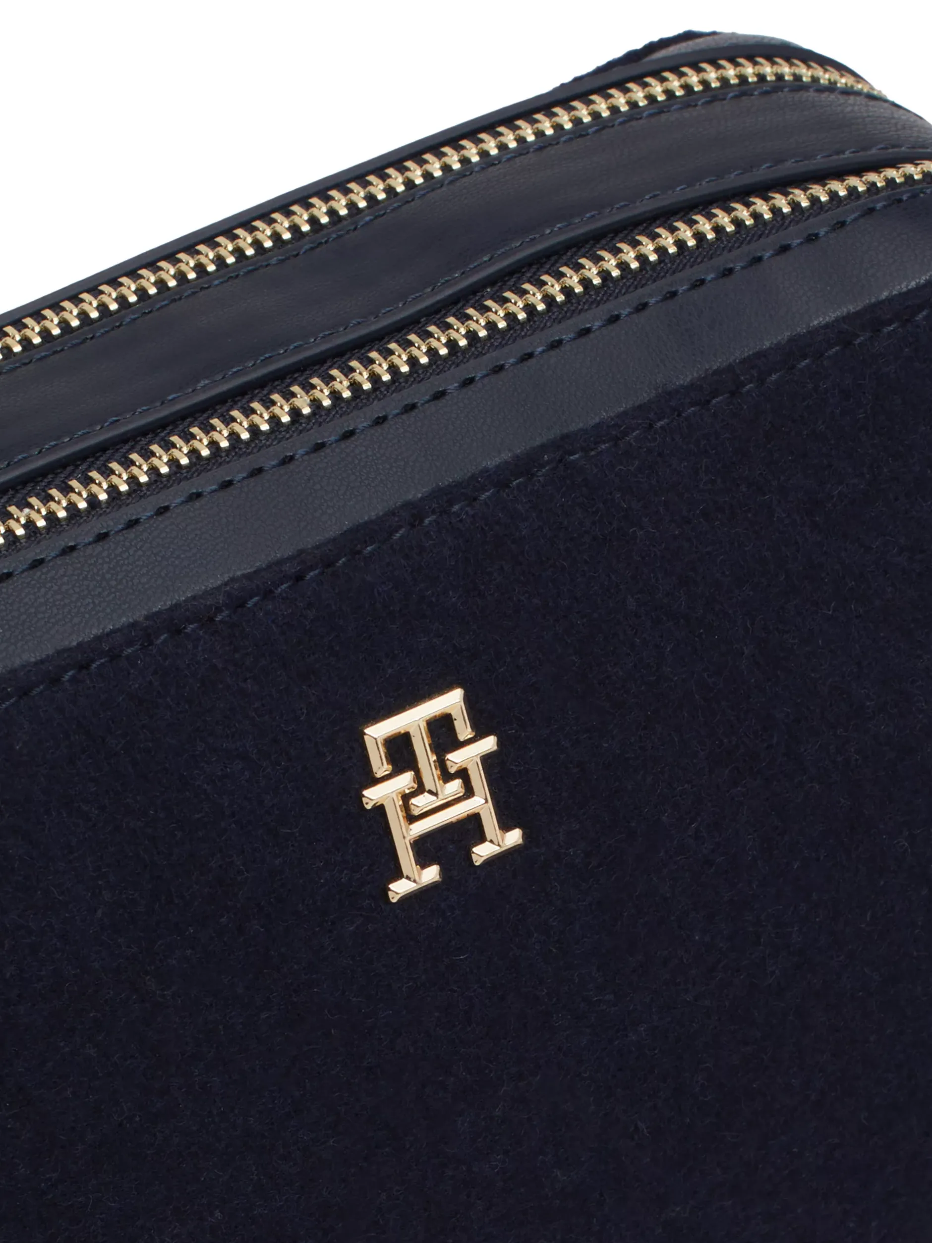 Torebki Na Pasku*Tommy Hilfiger Mała Torebka Z Mieszanki Wełny TH Monogram SPACE BLUE