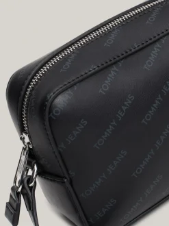 Torebki Na Pasku*Tommy Hilfiger Mała Torebka Z Nadrukiem Essential BLACK ALLOVER