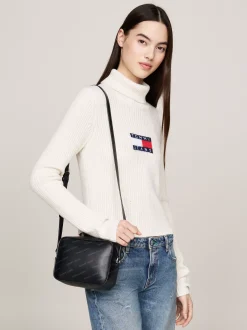 Torebki Na Pasku*Tommy Hilfiger Mała Torebka Z Nadrukiem Essential BLACK ALLOVER