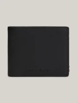 Portfele & Breloczki Do Kluczy*Tommy Hilfiger Małe Skórzane Etui Na Karty Z Logo BLACK