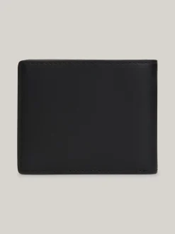 Portfele & Breloczki Do Kluczy*Tommy Hilfiger Małe Skórzane Etui Na Karty Z Logo BLACK