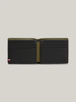 Portfele & Breloczki Do Kluczy*Tommy Hilfiger Małe Skórzane Etui Na Karty Z Logo BLACK