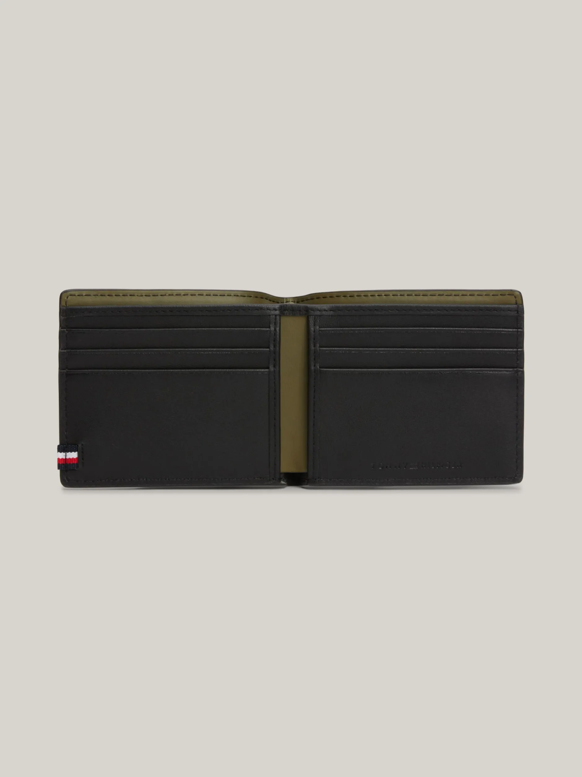 Portfele & Breloczki Do Kluczy*Tommy Hilfiger Małe Skórzane Etui Na Karty Z Logo BLACK