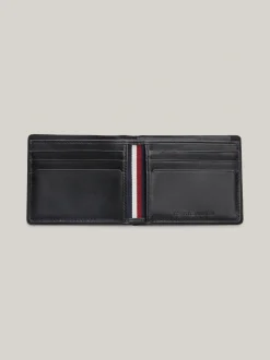 Portfele & Breloczki Do Kluczy*Tommy Hilfiger Małe Skórzane Etui Na Karty BLACK
