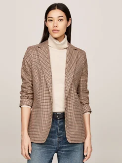 Marynarki*Tommy Hilfiger Marynarka Jednorzędowa W Kratę BROWN HOUNDSTOOTH