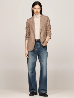 Marynarki*Tommy Hilfiger Marynarka Jednorzędowa W Kratę BROWN HOUNDSTOOTH