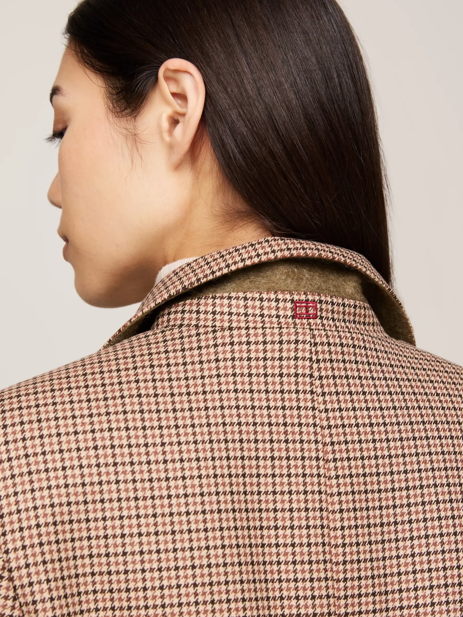Marynarki*Tommy Hilfiger Marynarka Jednorzędowa W Kratę BROWN HOUNDSTOOTH