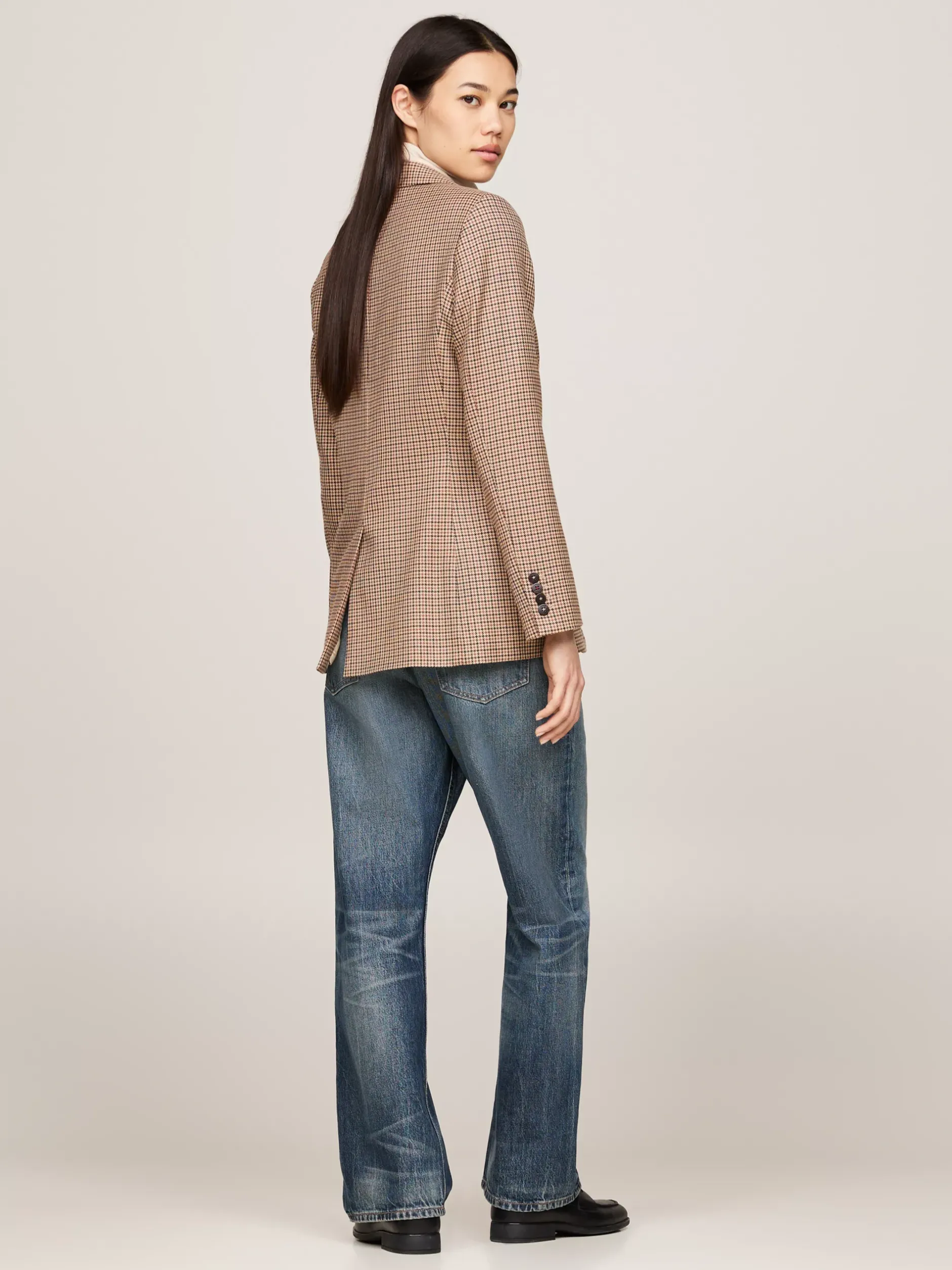 Marynarki*Tommy Hilfiger Marynarka Jednorzędowa W Kratę BROWN HOUNDSTOOTH